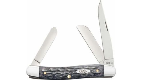 CASE KNIVES POCKET WORN GRAY BONE CRANDALL JIG MED STOCKMAN