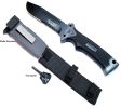 Survival I Black 11" Knife With Blade Sharpener, Fire Starter & Sheath
