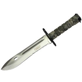 13.5" Military Survival Rambo Fixed Blade Hunting Knife Bayonet Tactical Bowie M9 - Camo