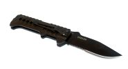 9" Spring Assisted Black Bone Edge Metal Knife with Clip & Glass Breaker