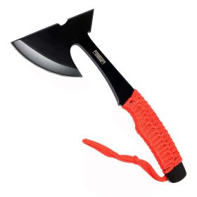 Defender-Xtreme 9" Full Tang Hunting Axe Stainless Steel Blade Red Nylon Handle with Sheath