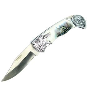 7.25" Tactical Survival Folding Knife Pocket Camping Hunting Outdoor Knives Wolf