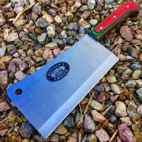 12" Defender Xtreme Butcher Knife Stainless Steel Blade with Multicolor Wood Handle