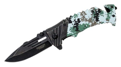 8" Defender Xtreme Spring Assisted Knife Glass breaker and Seat belt Cutter