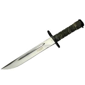 13.5" Military Survival Rambo Fixed Blade Hunting Knife Bayonet Tactical Bowie - Camo