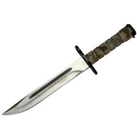 13.5" Military Survival Rambo Fixed Blade Hunting Knife Bayonet Tactical Bowie - Digital Camo