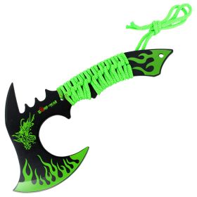 Zomb-War 11" Green Dragon Axe Outdoor Hunting Camping Survival Steel Axe