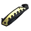 Defender-Xtreme 9" Gold and Black Spring Assisted Folding Knife with Belt Clip