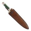 TheBoneEdge 15" Damascus Blade Fantasy Handle Hunting Knife with Leather Sheath