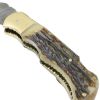 TheBoneEdge 6.5" Damascus Folding Knife Stag Handle Handmade with Sheath New