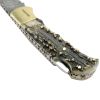 TheBoneEdge 6.5" Damascus Folding Knife Stag Handle Handmade with Sheath New