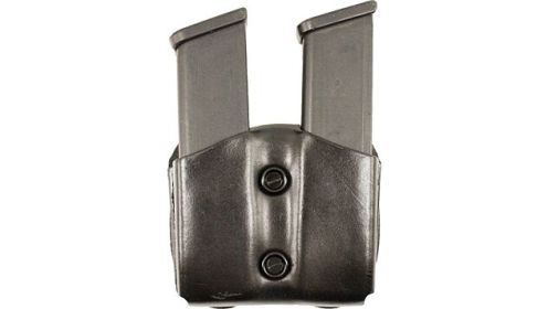 DESANTIS DOUBLE MAG POUCH OWB LEATHER SINGLE STACK 9/40 BLK