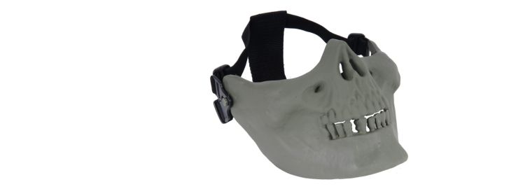 SAC-104G Tactical Skull Skeleton Half Mask for Airsoft in Green