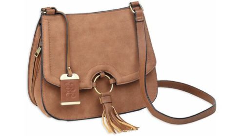 BULLDOG CONCEALED CARRY PURSE CROSS BODY CARAMEL SUEDE