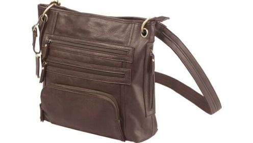 BULLDOG CONCEALED CARRY PURSE LARGE CROSS BODY CHOCOLATE BRN