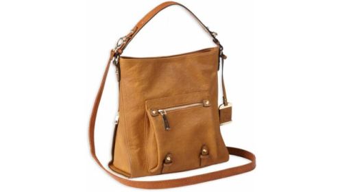 BULLDOG CONCEALED CARRY PURSE HOBO ANNA COGNAC