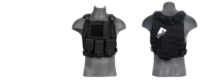 SCA-301B Molle Plate Carrier Vest in Black