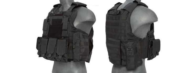SCA-303B Tactical Strike Plate Carrier Vest in Black