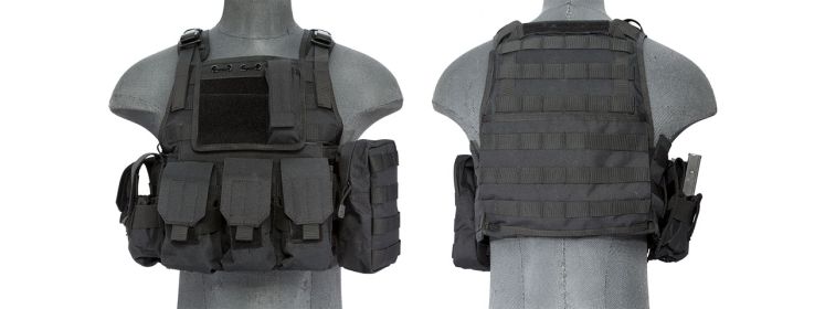SCA-305B Tactical Assault Plate Carrier Vest in Black