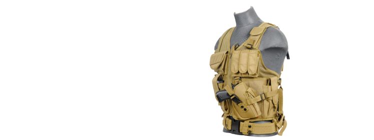 SCA-310K Cross Draw Vest in Khaki