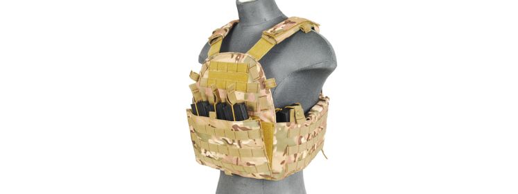 TacticalSCA-311C2 69T4 PLATE CARRIER w/TRIPLE INNER MAG POUCH (CAMO)