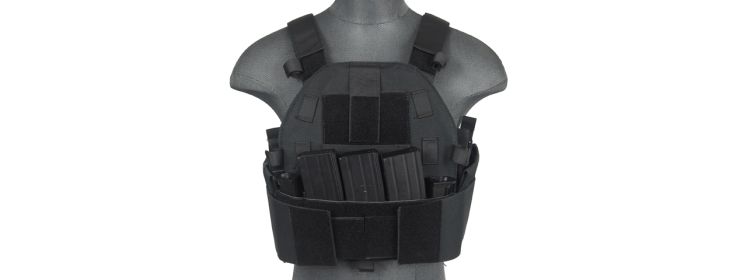 SCA-315B SLK PLATE CARRIER w/SIDE PLATE DUAL-MAG COMPARTMENT (BLACK)