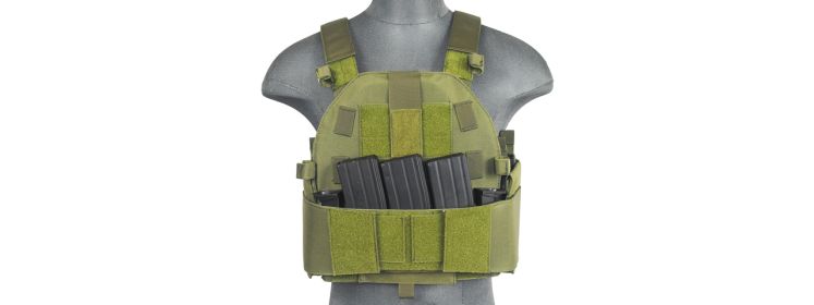 SCA-315G SLK PLATE CARRIER w/SIDE PLATE DUAL-MAG COMPARTMENT (OD GREEN)