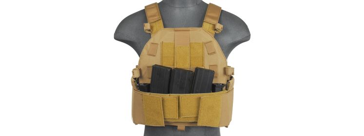 SCA-315T SLK PLATE CARRIER w/SIDE PLATE DUAL-MAG COMPARTMENT (TAN)