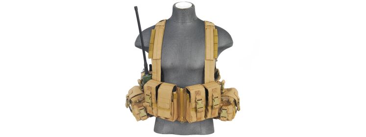SCA-317T T1G LOAD BEARING CHEST RIG w/ZIPPER (COLOR: TAN)