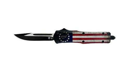 TEMPLAR KNIFE LARGE OTF BETSY ROSS FLAG 3.5" BLACK DROP PNT
