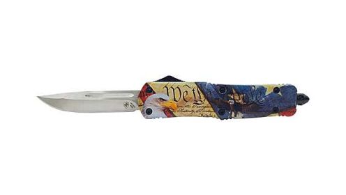 TEMPLAR KNIFE LARGE OTF EAGLE 3.5" SILVER DROP POINT
