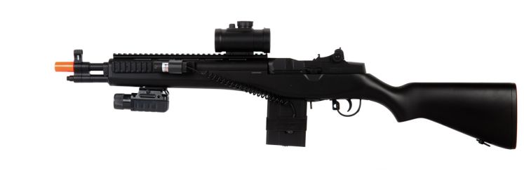 SM806A2 / M306P M14 RIS AEG Plastic Gear w/ Laser, Scope and Flashlight