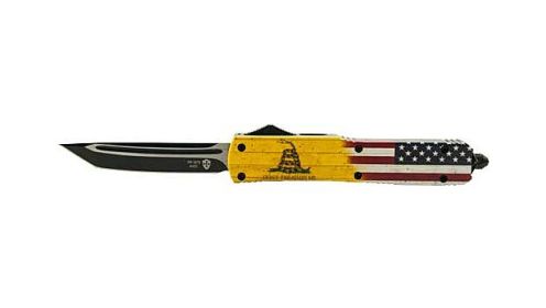 TEMPLAR KNIFE SLIM OTF DON'T TREAD ON ME 3.1" BLACK TANTO