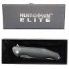 Hunt-Down 8" Black Stone Wash Blade Ball Bearing Folding Knife G10 Handle With Box