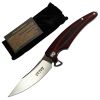 Hunt-Down 9" Black & Red G10 Handle Ball Bearing Folding Knife D2 Steel With Box