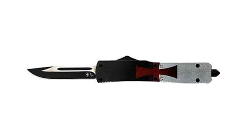 TEMPLAR KNIFE SLIM OTF TEMPLAR FLAG 3.1" BLACK DROP POINT