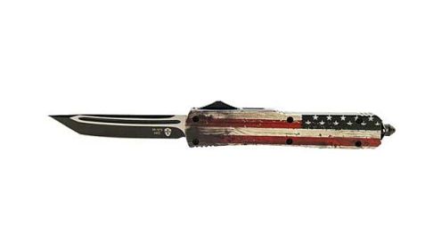 TEMPLAR KNIFE SLIM OTF WOOD US FLAG 3.1" BLACK TANTO