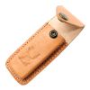 TheBoneEdge Camel Color 5" Leather Pouch For Folding Blade Pocket Knife Belt Loop