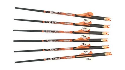 RAVIN XBOW ARROW CARBON W/2" OFFSET VANES 400GR .003" 6PK*