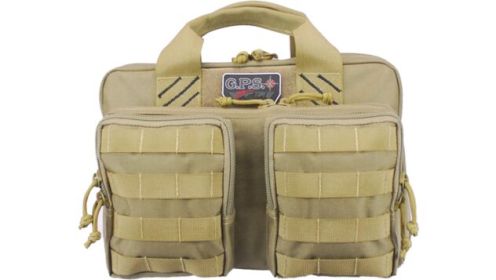 GPS QUAD+2 PISTOL CASE W/2-REMOVABLE POUCHES TAN