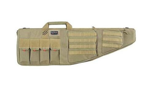 GPS TACTICAL AR CASE 42" TAN W/EXTERNAL HANDGUN HOLDER