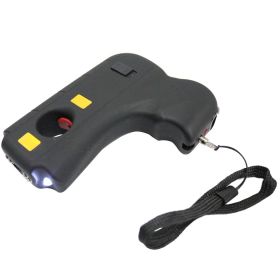 10 Million Volt Rechargeable Pistol Grip Stun Gun W/ LED Light & Safety Pin - Black
