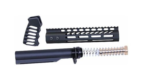 GUNTEC AR15 9" PISTOL BRACE BUILD KIT & BUFFER TUBE BLACK