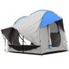 Outsunny 2000mm Waterproof SUV Tent, Car Tent with 3 Doors and Mesh Window, for 5-6 Person Camping Travel, Gray and Blue