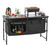 Camping Kitchen Table Folding Portable Outdoor Cook Station 3 Adjustable Height