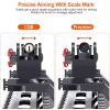 45 Degree Offset Rear Front Flip Up Sights Fiber Optics Aluminum Sights Tactical Folding Back Up Sight Set with Red Green Dots Fit Picatinny Weaver Ra