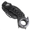 MACK 7.5" Karambit Style Spring Assisted Folding Knife Stone Wash All Black