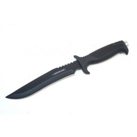 12.5" Tactical Hunting Knife Carbon Steel Blade Black
