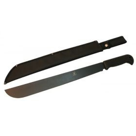 22" Long Hunting Machete with Sheath All Black