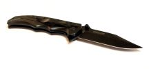 8.5"  Stainless Steel Folding Knife All Black Metal Handle